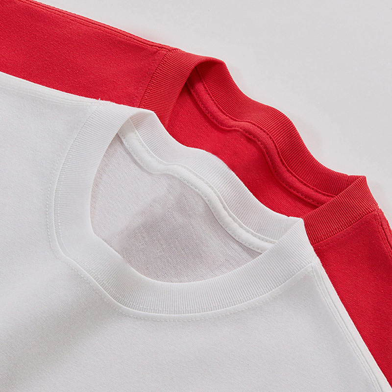 240g men's and women's children's clothing heavy weight cotton long sleeve round neck T-shirt soft and comfortable solid color all-match diy custom logo