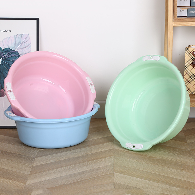 Household Plastic Washbasin Large Thickened Binaural Basin Adult Laundry Basin Student Dormitory Hangable Washbasin Gift Basin