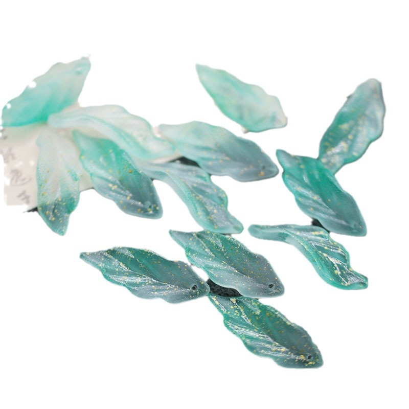 Scattered beads new glass petals long leaves seagrass leaves 12*34mmdiy vintage hairpin accessories