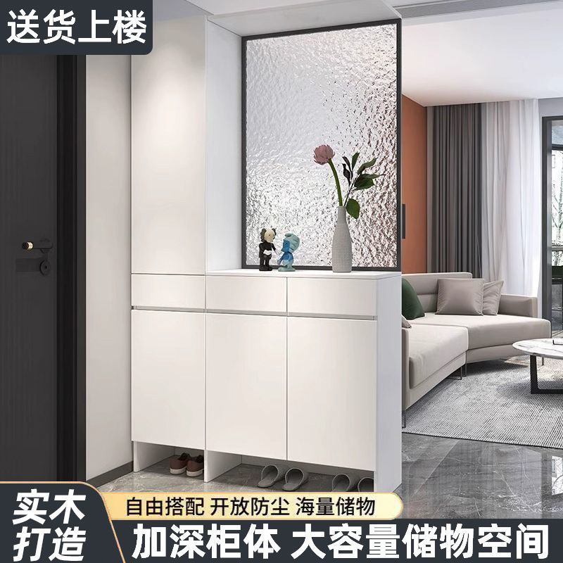 Entry Entrance Cabinet, Shoe Cabinet, Integrated Living Room, Light Luxury Glass Door Partition Cabinet, Simple Entrance Hall Cabinet, Storage Cabinet