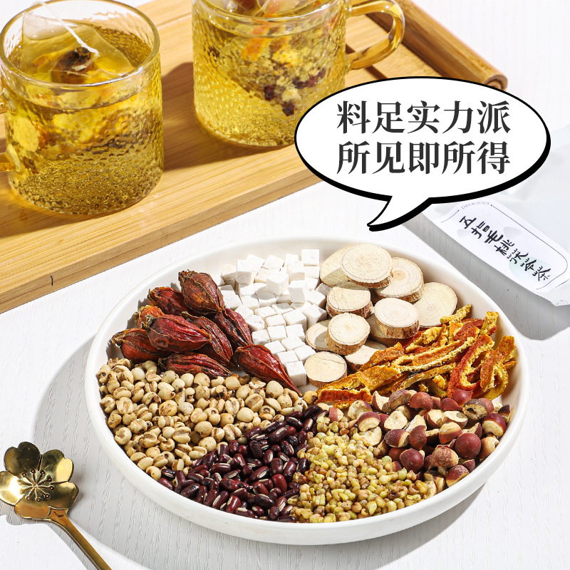 Customized Five-Finger Peach and Tuckahoe Tea, Red Bean and Gorgon Tea, Moistening Spleen and Stomach Gorgon Tea, Conditioning Health Tea