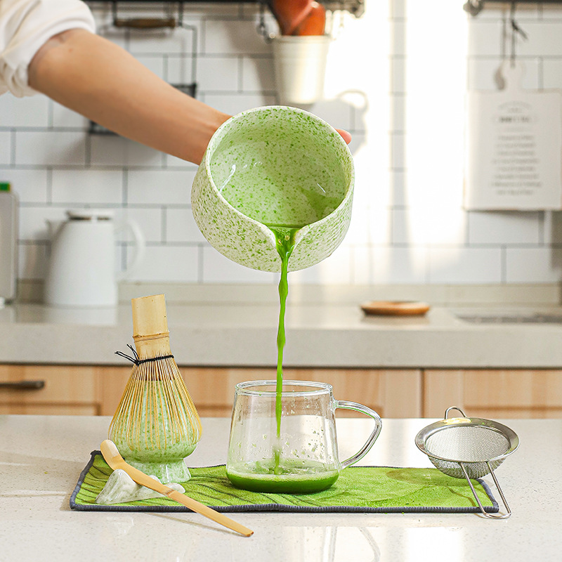 Japanese Matcha Tea Set with Bamboo Whisk, Matcha Brush, Tea Whisk Stand, Tea Tools Set, Cross-Border Ready Stock Dropshipping