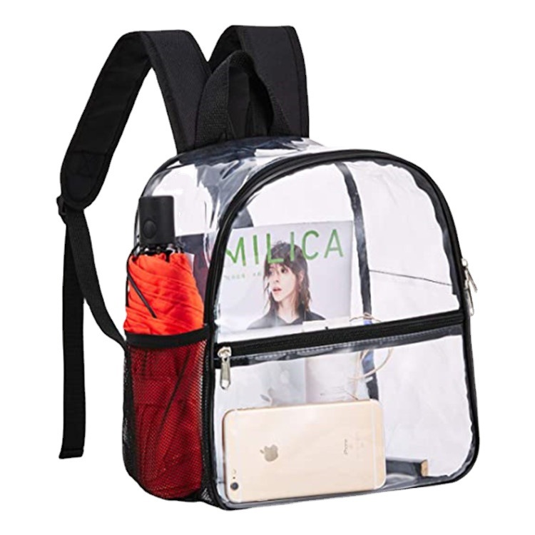 Pvc Cross-Border Transparent Backpack Outdoor Portable Large Capacity Backpack Lightweight Student Simple School Bag Factory Direct Sale