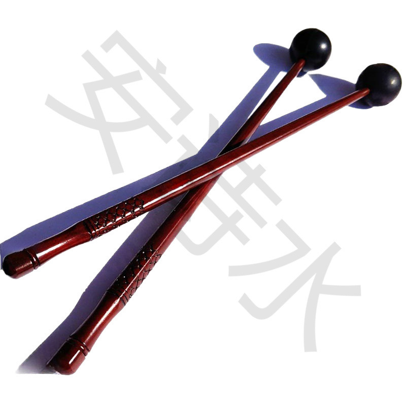 Ethereal Drum Hammer Steel Tongue Drumstick Xylophone Hammer Iron Hammer Fork Knocking Rod Hand Dish Drum Hammer Wooden Handle Soft Rubber Head Hammer