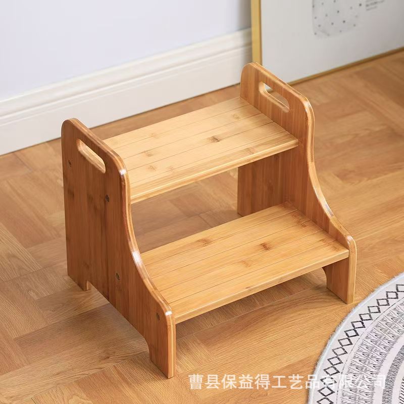 Simple Wooden Children's Foot Stool Household Children's Wash Heightening Stool Sofa Ladder Cushion Stepped Baby's Foot Stool