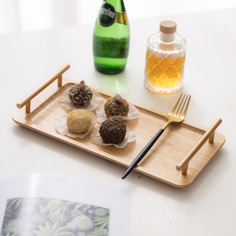 Bamboo Tray Japanese Style Nordic Style Handler Fruit Tray Household Rectangular Sushi Tray Catering Storage Tray