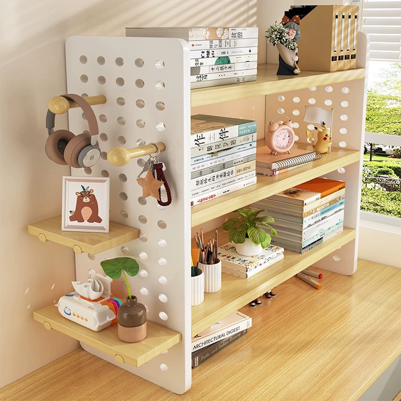 Desktop shelf desk bookshelf home desk hole board storage rack desk station Multi-Layer Display stand