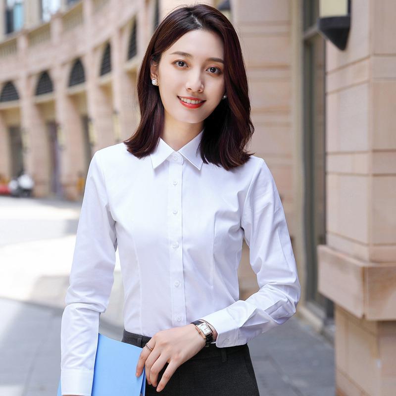 New Long-sleeved Professional Shirt Embroidered logo Men's and Women's Business Formalities Fixation Slim Fit Work Clothes Non-ironing Cotton