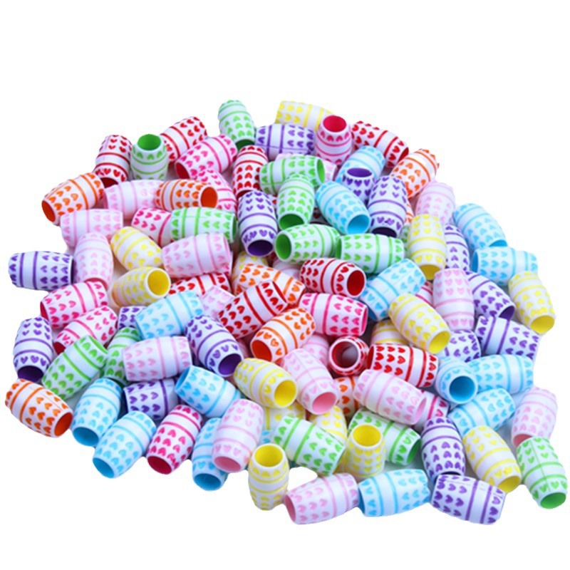 African Wig Dirty Braid Reggae Plastic Colorfulful Hair Ring Large Hole Beads Headdress Kidsren's Braided Hair DIY Beads