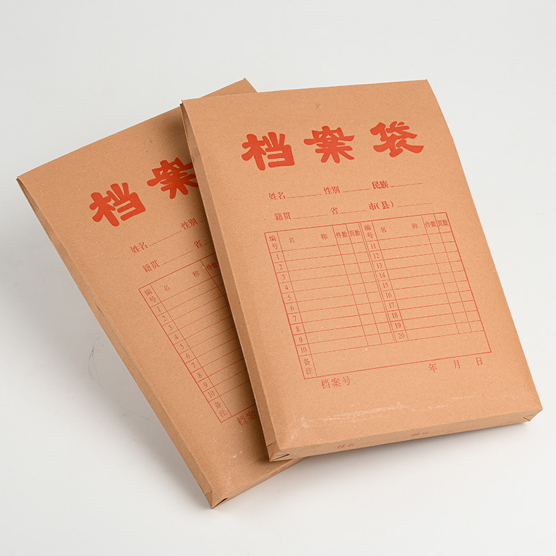 A4 Kraft Paper File Bag Color Printing File Bag Storage File Large Capacity Thickened File Bag Cover Printing Logo