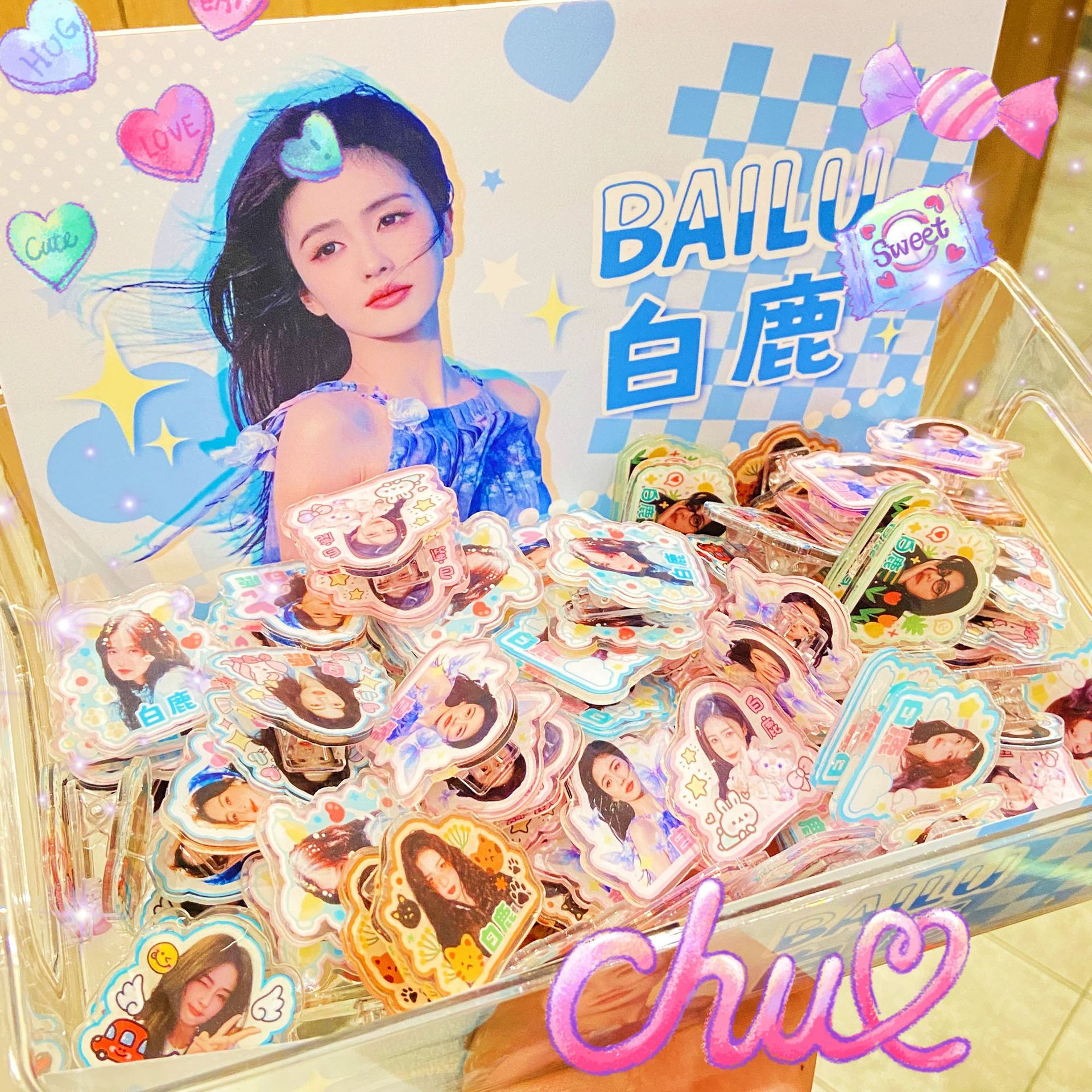 Star peripheral acrylic fart clip (50/box) creative peripheral hand account fart clip storage clip