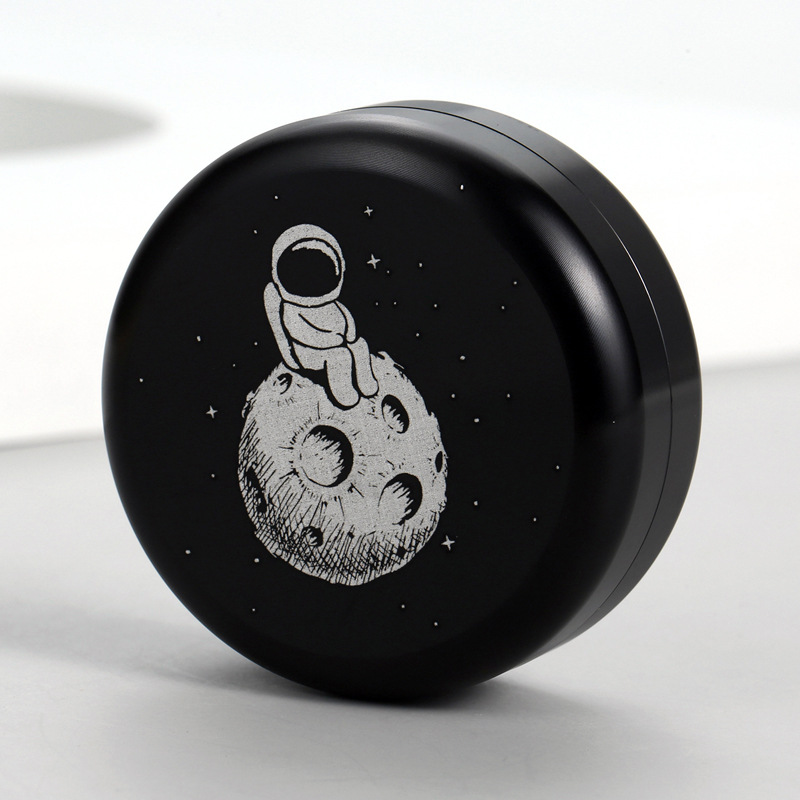 Sealed moisture-proof small size storage box aluminum alloy portable mini storage tank round black tobacco jar wholesale