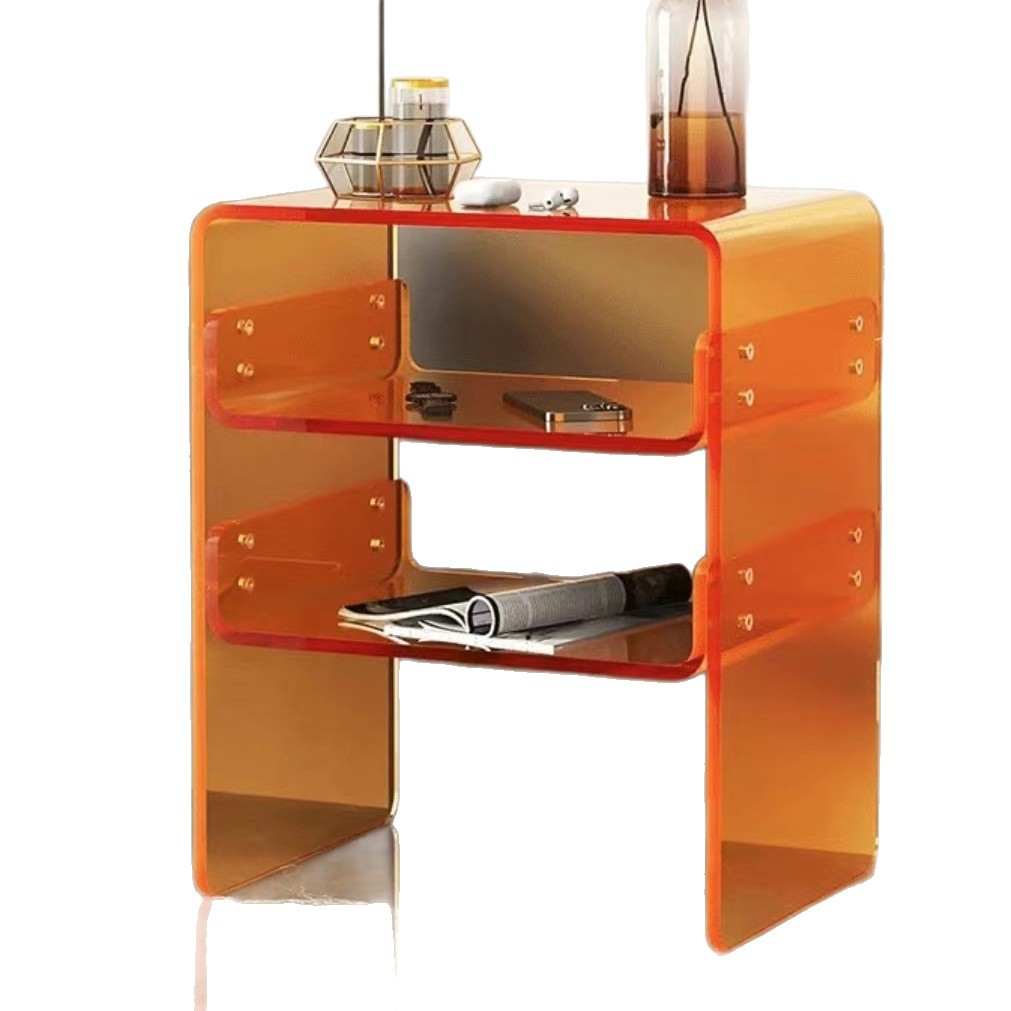 Acrylic Bedside Table Living Room Home Small Apartment Bedside Transparent Storage Cabinet Bedroom Side Table Small Table Storage Rack