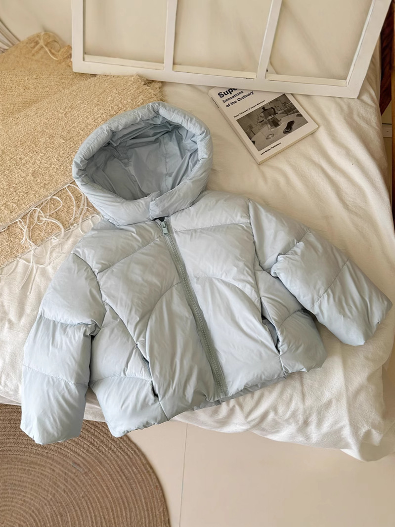 Children's Foreign Trade down Jacket 2025 Autumn and Winter New Korean Style Boys and Girls White Duck down Hooded Outerwear