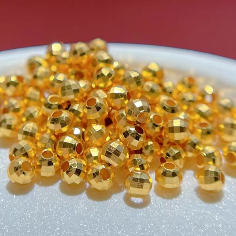 Чистые 18K золотые бouncy бусины, лазерные бусины, аксессуары для DIY