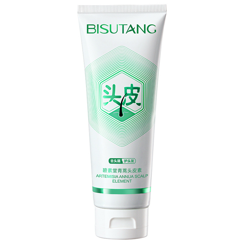 Bisutang Artemisia Annua Scalp Shampoo Liquid Dandruff Antipruritic Scalp Hair Follicle Removal Mite Cleansing Inflammation Oil Control Fluffy Dew