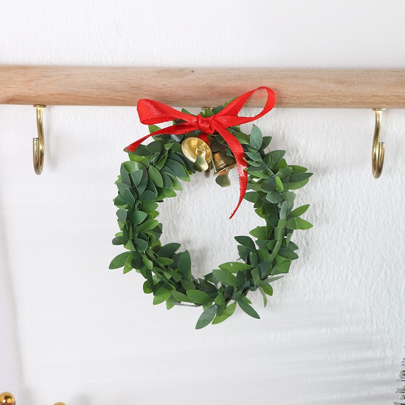 Новинка венок из листьев бант колокольчик аксессуары для рождественской елки украшение подарочной коробки