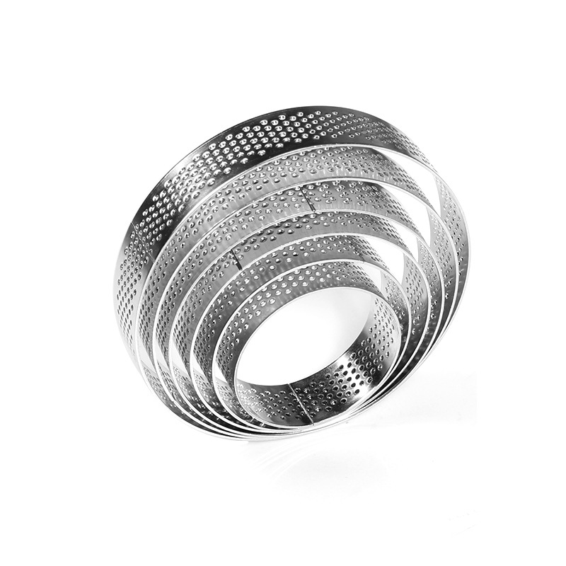 304 Stainless Steel Round Punching Tower Circle Tart Mold Fruit Pie Circle Rice Cake Circle Corn Cake Mold