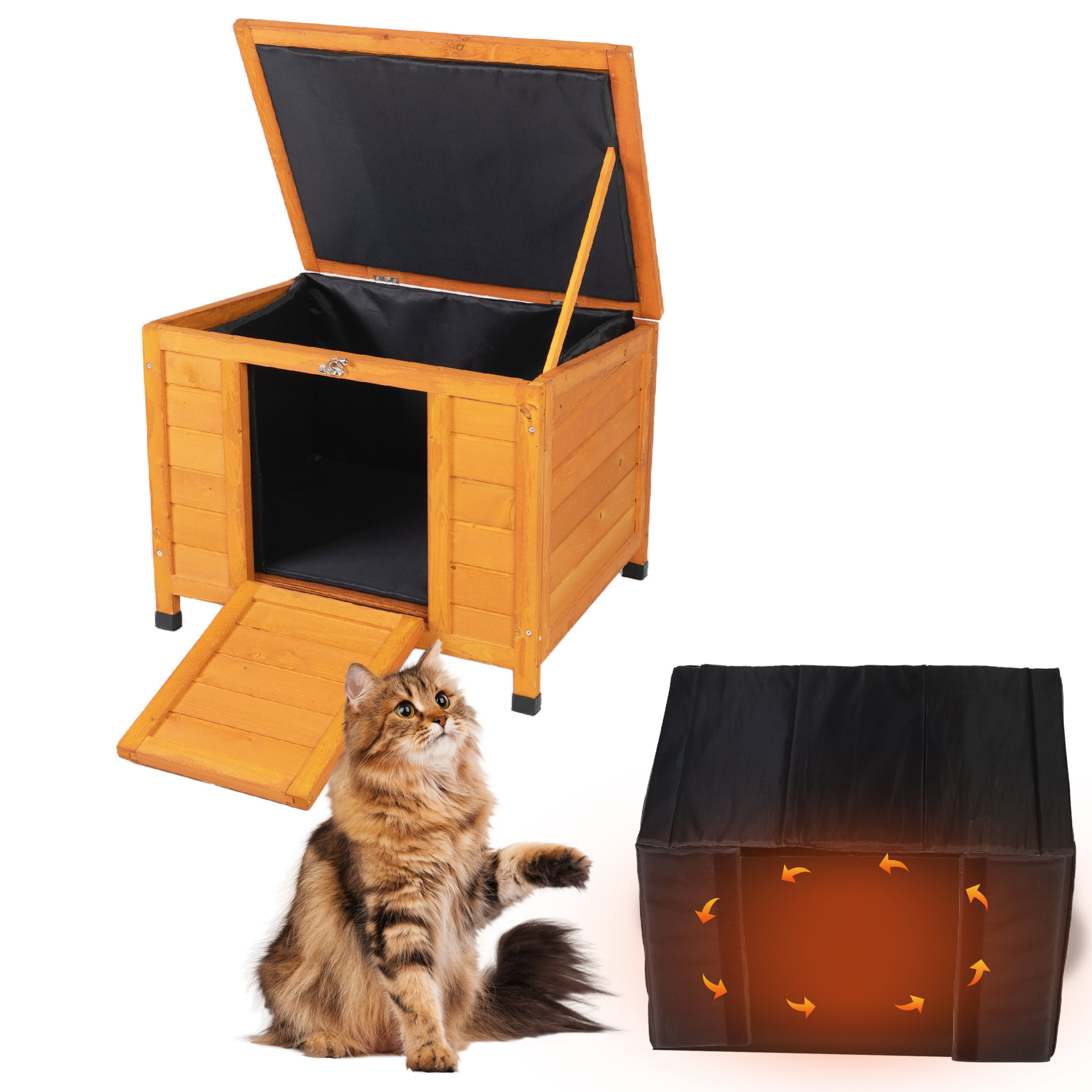 2025 New Cross-Border Dropshipping 24inch Wooden Cat Cages Outdoor Cat Houses Small Animal Houses Cross-Border Dropshipping