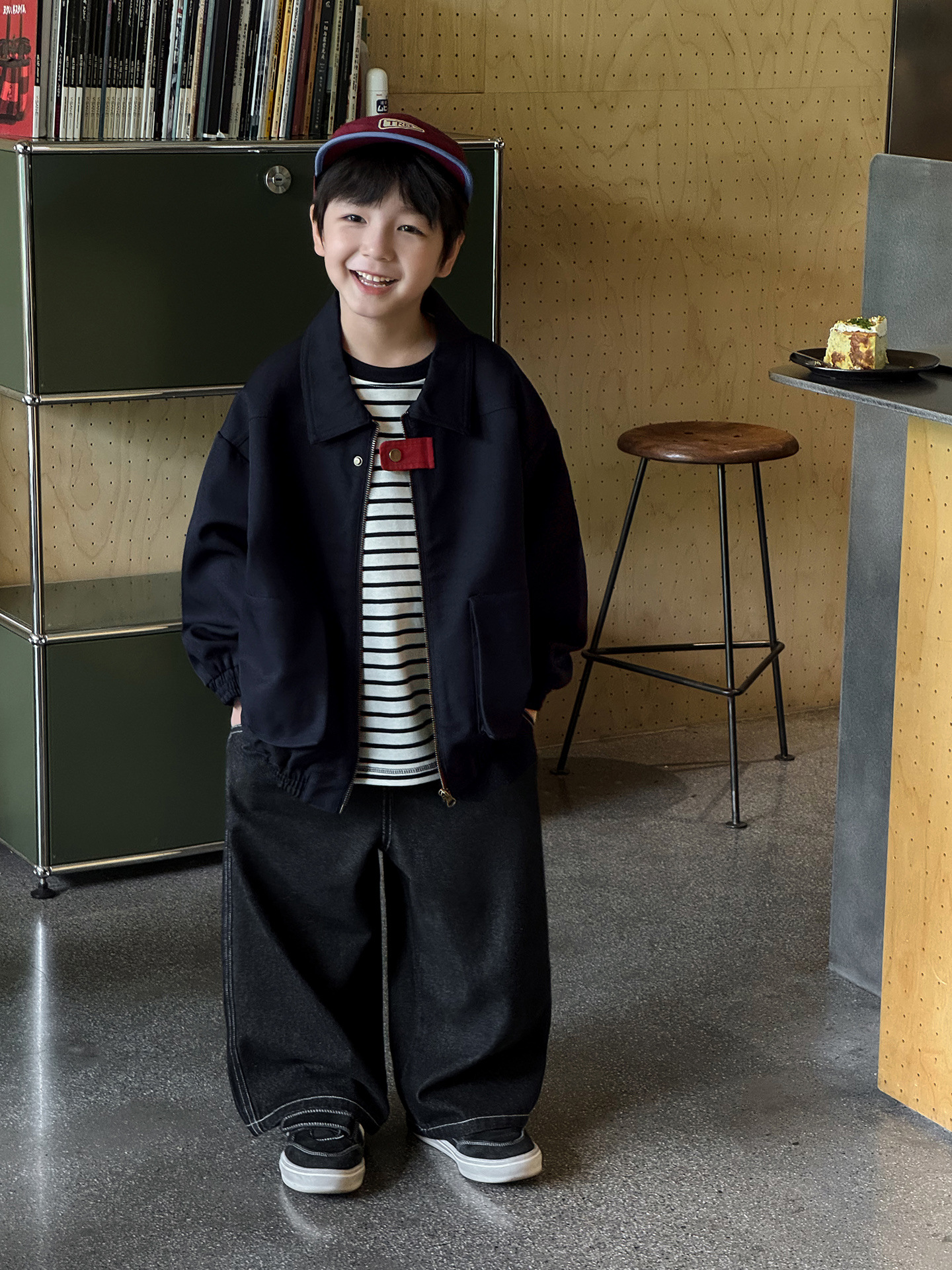 Tongku 2025 Boys Autumn Huzhou Zhili Children's Clothing Western Style Back Personalized Embroidered Lapel Zipper Children's Jacket