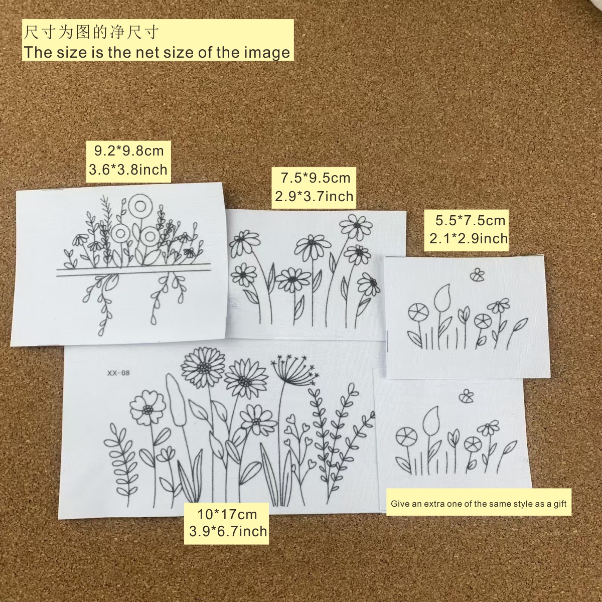 Clothes Embroidery Sticker Hand Embroidery Clothes Sweater Belt Figure Water Soluble DIY Material T-shirt Jeans Embroidered Back Adhesive Sticker