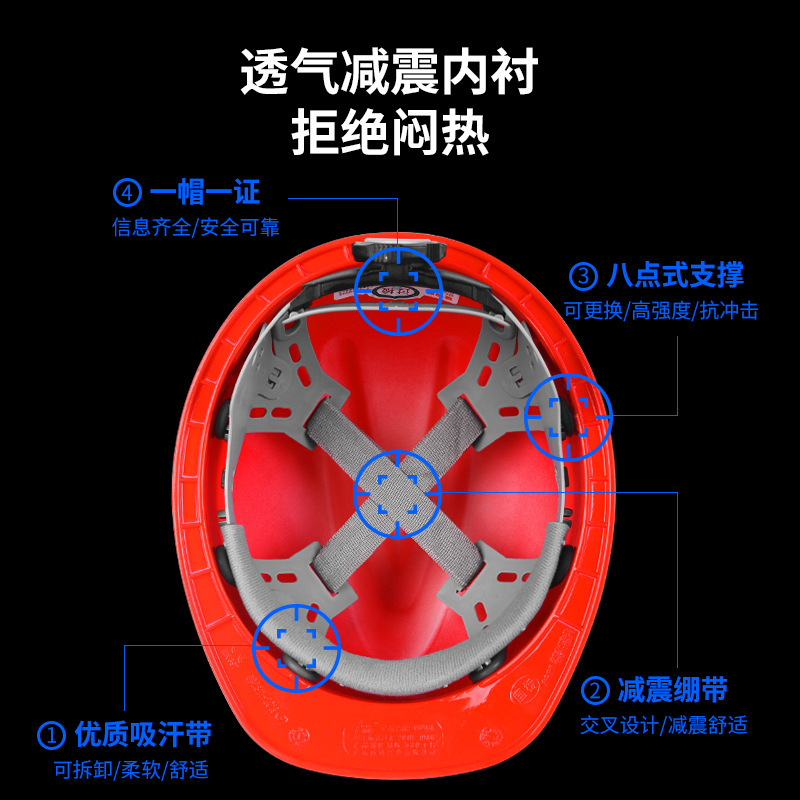 Wholesale Safety Helmets for Labor Protection in Construction, Abs Explosion-Proof Helmets, Breathable Site Hats with Printing, Lightweight and Breathable