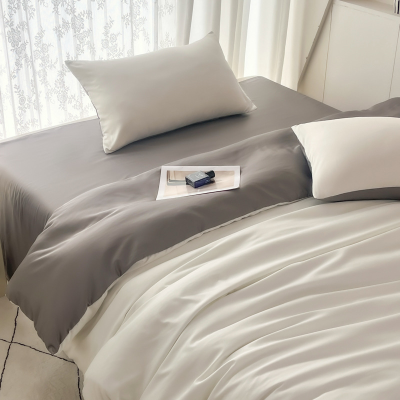 Комплект из трех предметов из двустороннего охлаждающего шелка, постельные принадлежности, доступная роскошь в стиле принцессы