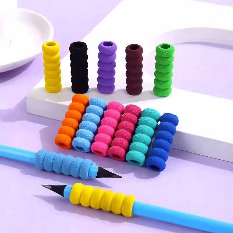 Comfortable Sponge Student's Pencil Grip Set for Kindergarten Baby's Learning Posture Soft Glue Pencil Set Correcting Pen Holding Posture