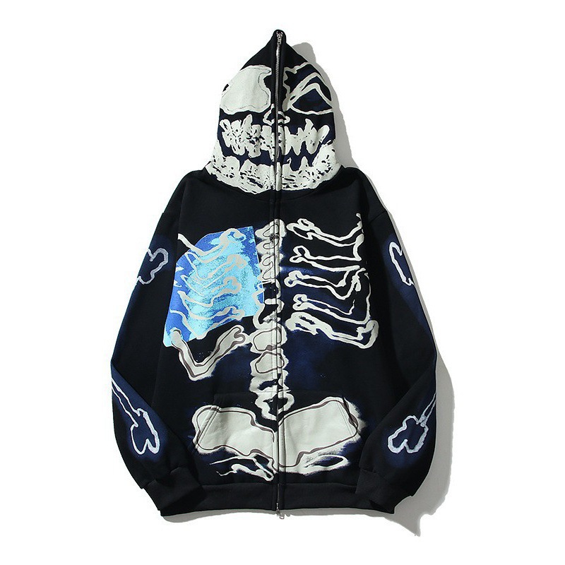 European and American Cross-border Costume Camouflage Fashion Brand Shark Head 3D Print Hoodie Fashion Sweater Zipper Hoodie Halloween
