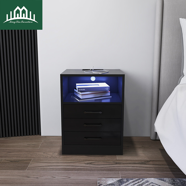 Новый простой прикроватный столик, очень простой, прикроватный шкаф, большой вместительный шкаф с лампой, ящиком, оптовая продажа