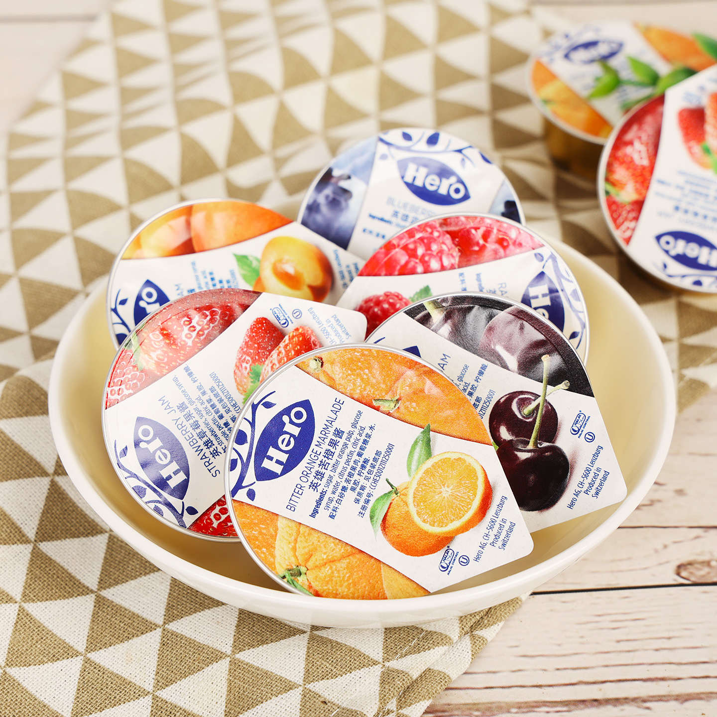 Hero Strawberry Jam Aluminum Box 25g Milk Tea Drink Cake Baking Ingredients Spread Bread Toast Blueberry Jam