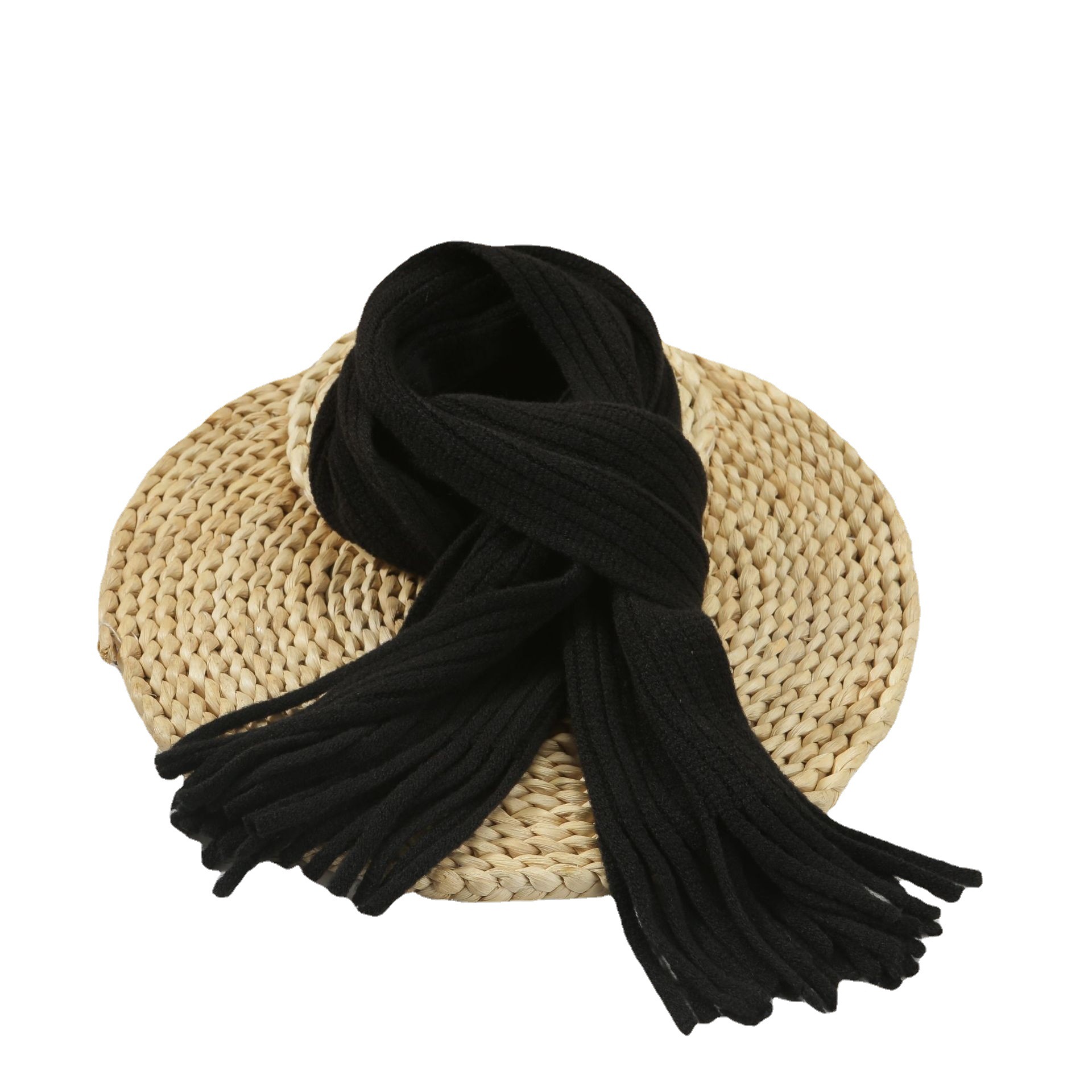 New Korean version of winter men's and women's children's knitted wool scarf tassel stripe warm Joker scarf wholesale manufacturers