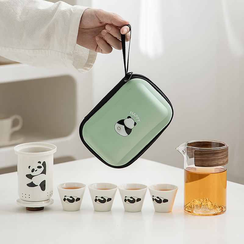 Panda Express Cup Outdoor Travel Tea Set suit Portable Teapot Business Gift Activity Accompanying Gift