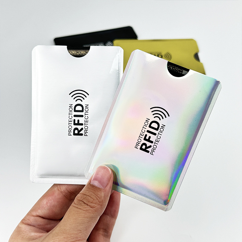 Cross-border laser rfid card case anti-scanning anti-degaussing anti-theft brush NFC bank ID card aluminum foil shielding card case