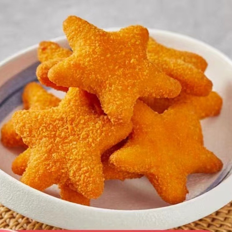 Пятизвездочные куриные наггетсы Ся Син, куриные филе, рыбные наггетсы, куриные рисовые хрустики, курица с костями и мясом, кольца лука, жареные куриные ножки, полуфабрикаты