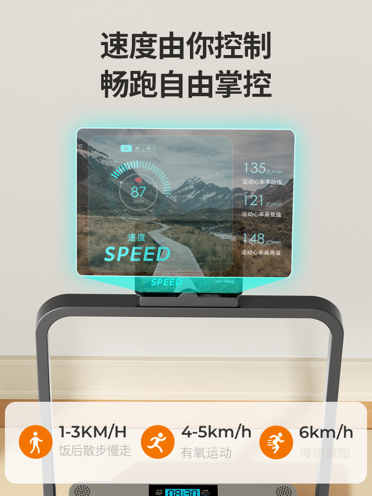 New Treadmill for Home Use Small Folding Family Ultra-Quiet Electric Walking Tablet for Indoor Gym Use