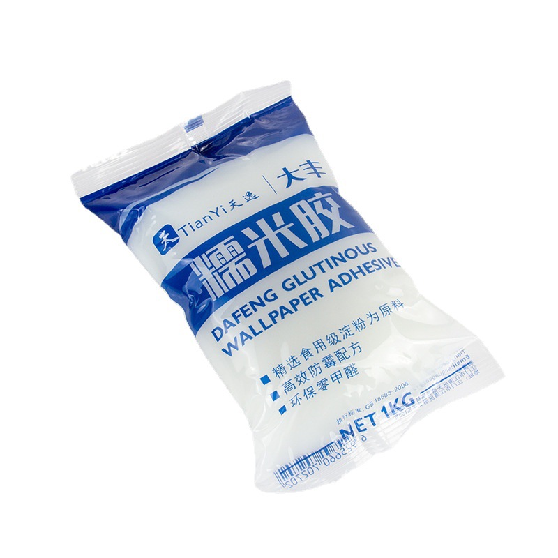 Dafeng 1kg Glutinous Rice Glue Tianyi Wallpaper Glue Wall Covering Glue Wallpaper Glue Mural Glue Manufacturer Wholesale Delivery