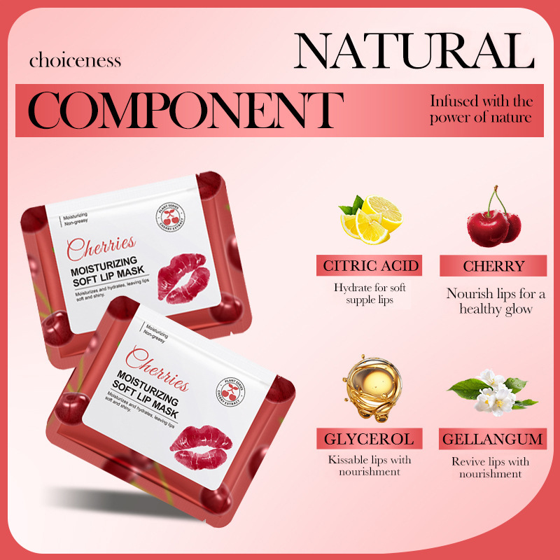 Cross-border special for plant fruit Cherry cherry lip film moisturizing anti-dry and moisturizing lip patch
