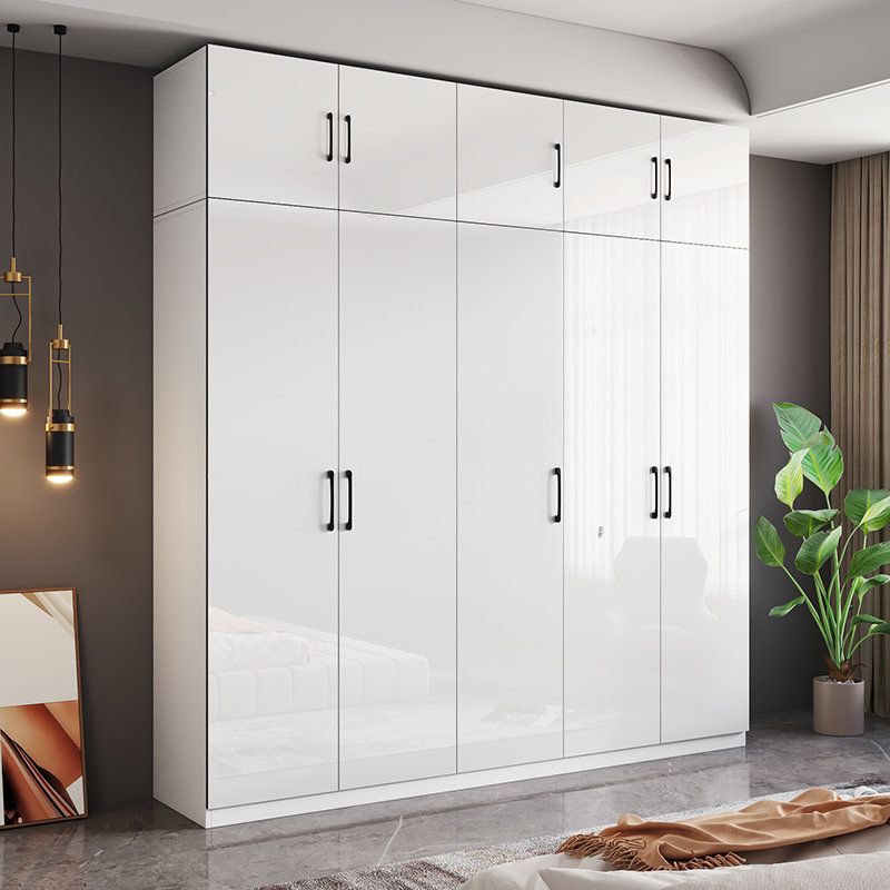 Wardrobe Solid Wood Bedroom Storage Cabinet Modern Simple Economical Children's Large Wardrobe for Rental Housing Use