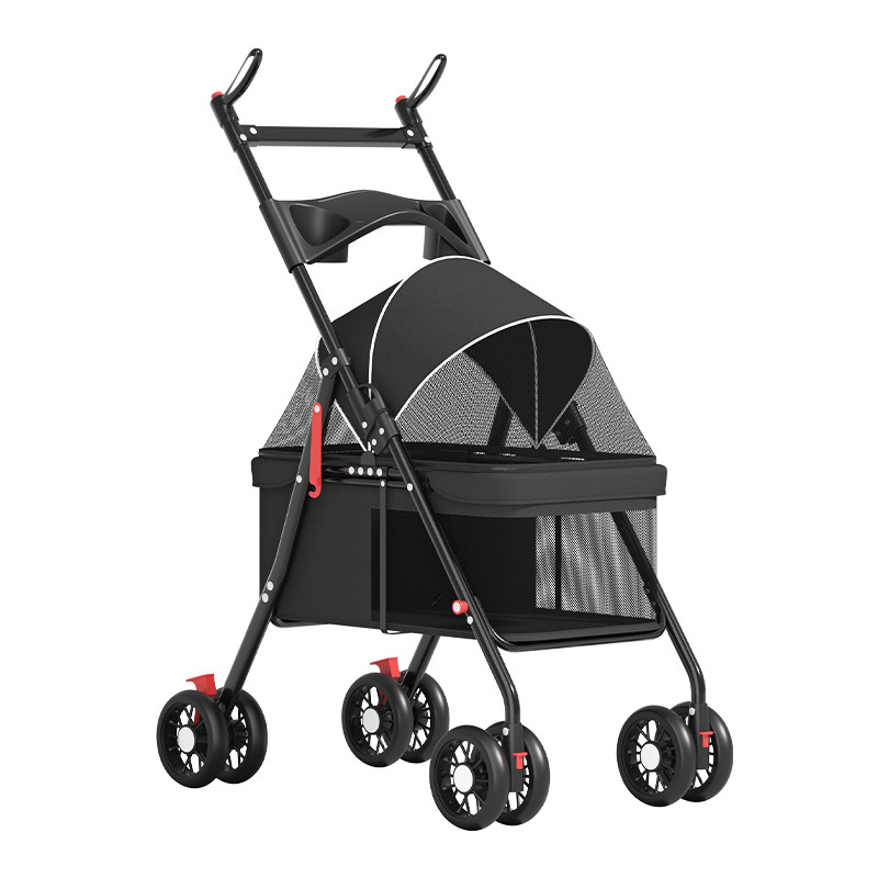 Pet Stroller for Cats and Dogs, Small Dogs and Cats, Teddy Stroller for Outings, Lightweight Folding Cross-Border Hot Sale