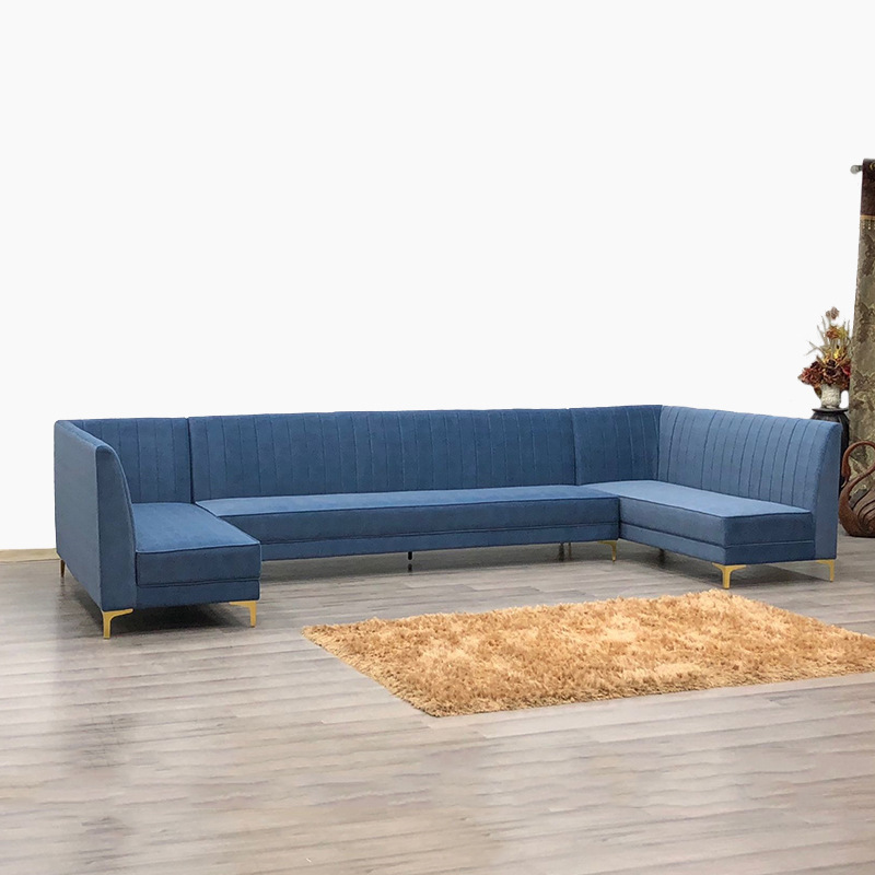 Manufacturer Supplies Fabric Deck Sofa Simple Velvet Wall-Mounted L-Shaped U-Shaped Milk Tea Shop Restaurant Deck Combination