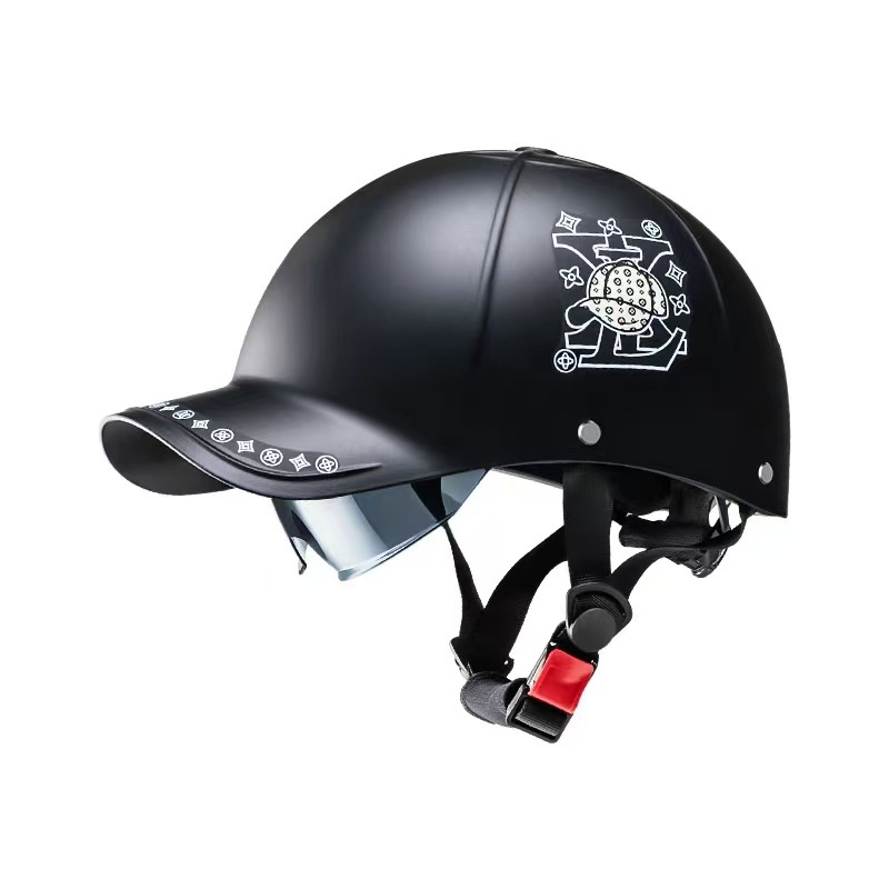 Peaked Cap Helmet Electric Car Female 3C Certified Summer Personalized Helmet Motorcycle Men's Sun Protection All-Season Half Helmet