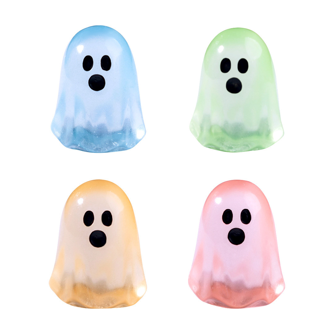 Cross-Border Creative Luminous Little Ghost Cute DIY Decoration Hanging Accessories Mini Micro Landscape Halloween Small Ornaments