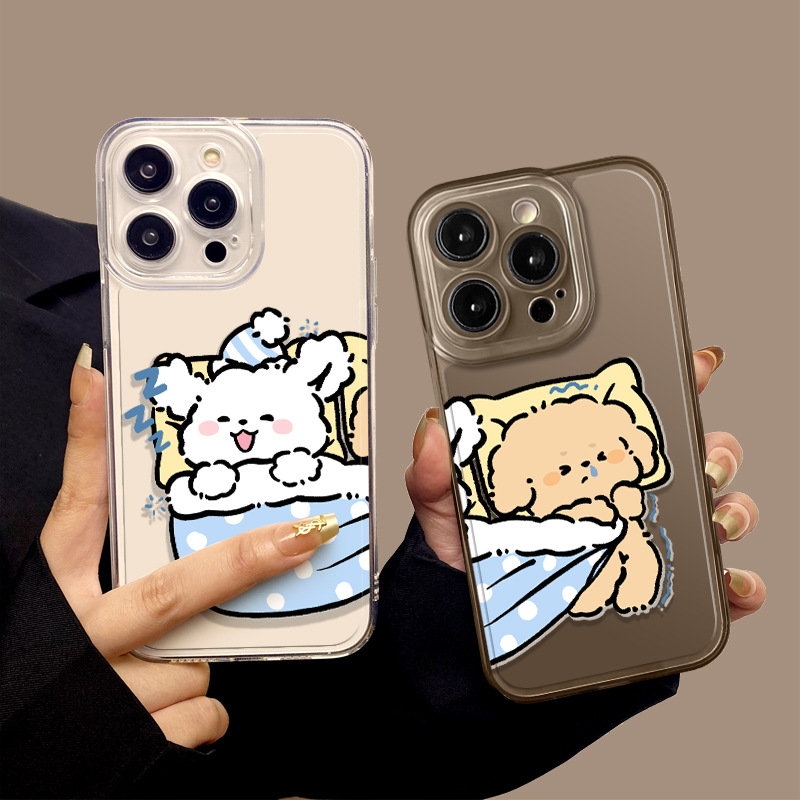 Cute Puppy Couple Suitable for Apple 15Promax Mobile Phone Case Iphone13 New Xiaomi 14 Grab Quilt Dog