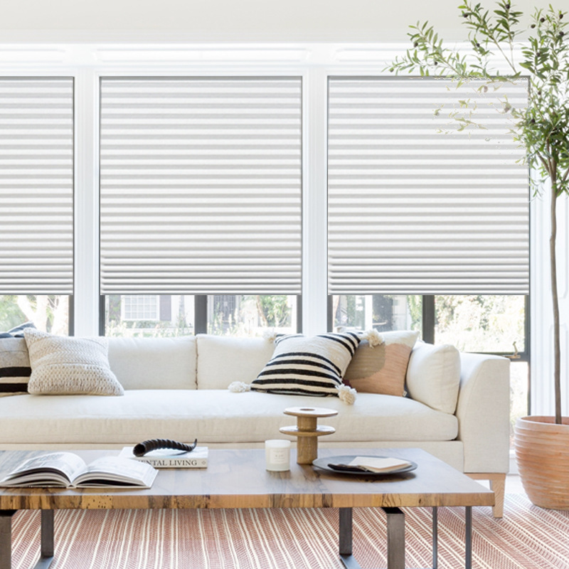 Curtain Cross-border Sunshade Curtain Self-adhesive Pleated Curtain Bedroom Home Privacy Curtain Simple Hole-free Hundred-fold Curtain Blocking Curtain