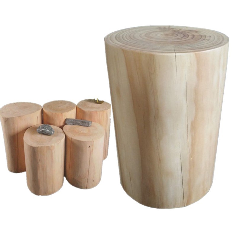 Fragrant Fir Wood Stake Log Coffee Table Large Size Solid Wood Pier Tree Pier Side Table Special-Shaped Bedside Table Old Wood Edge New Style