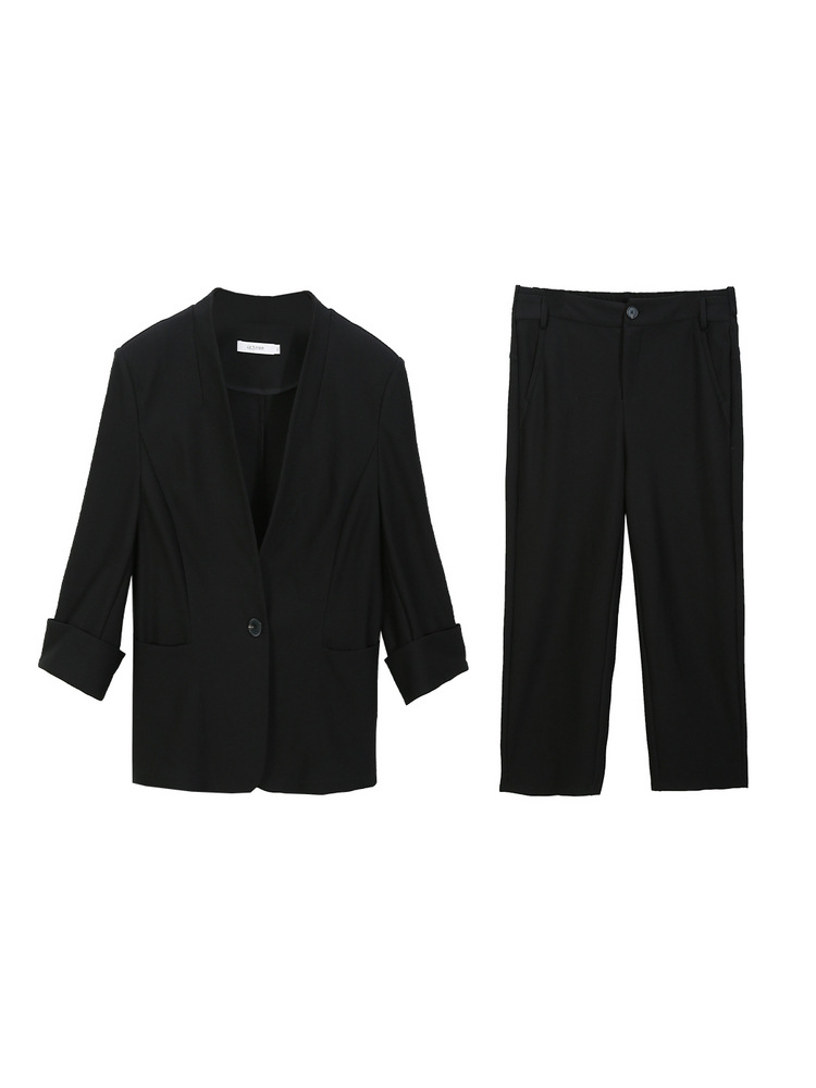 [Fashionable Light Business Style Suit Two-Piece Suit] Slim Show Plus Size Women's Clothing Fat Mm2025 Summer New Style