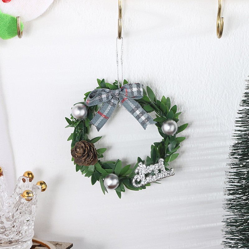 New Arrival Bow Leaf Wreath Bell Christmas Tree Accessories Christmas Gift Box Decoration Christmas Wreath