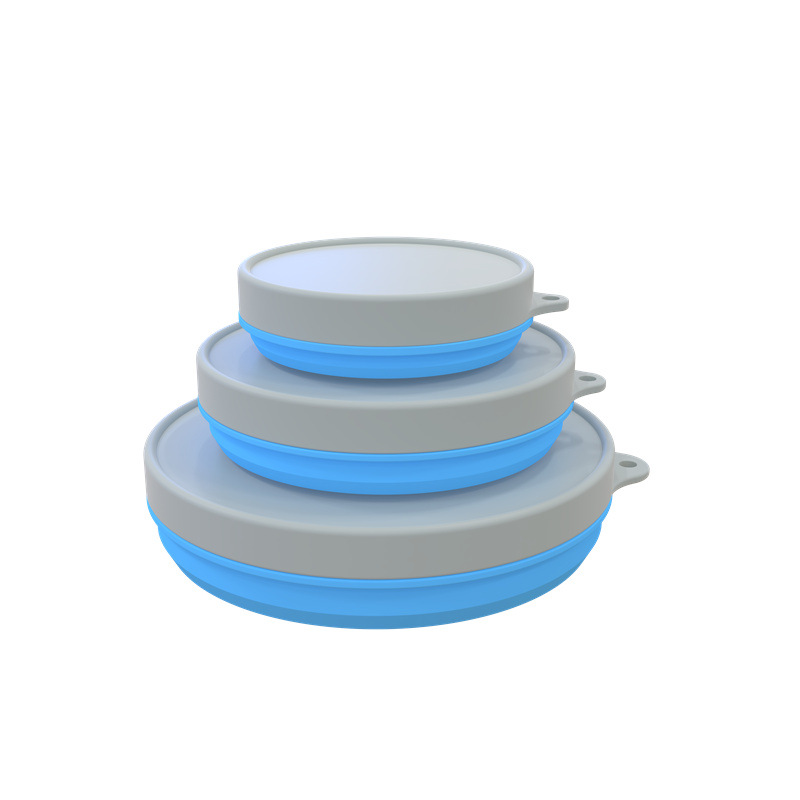 Cross-border Silicone Pet Bowl Foldable Portable Out Dog Cat Feeding Bowl Food Basin Bowl Mat Placemat Customization