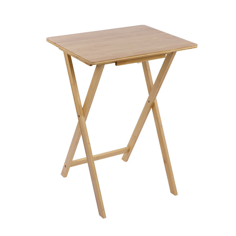 Samexi Bamboo Foldableing Table Bamboo Foldableing Computer Table Solid Wood Study Table Balcony Sofa Side Table Free of Installation